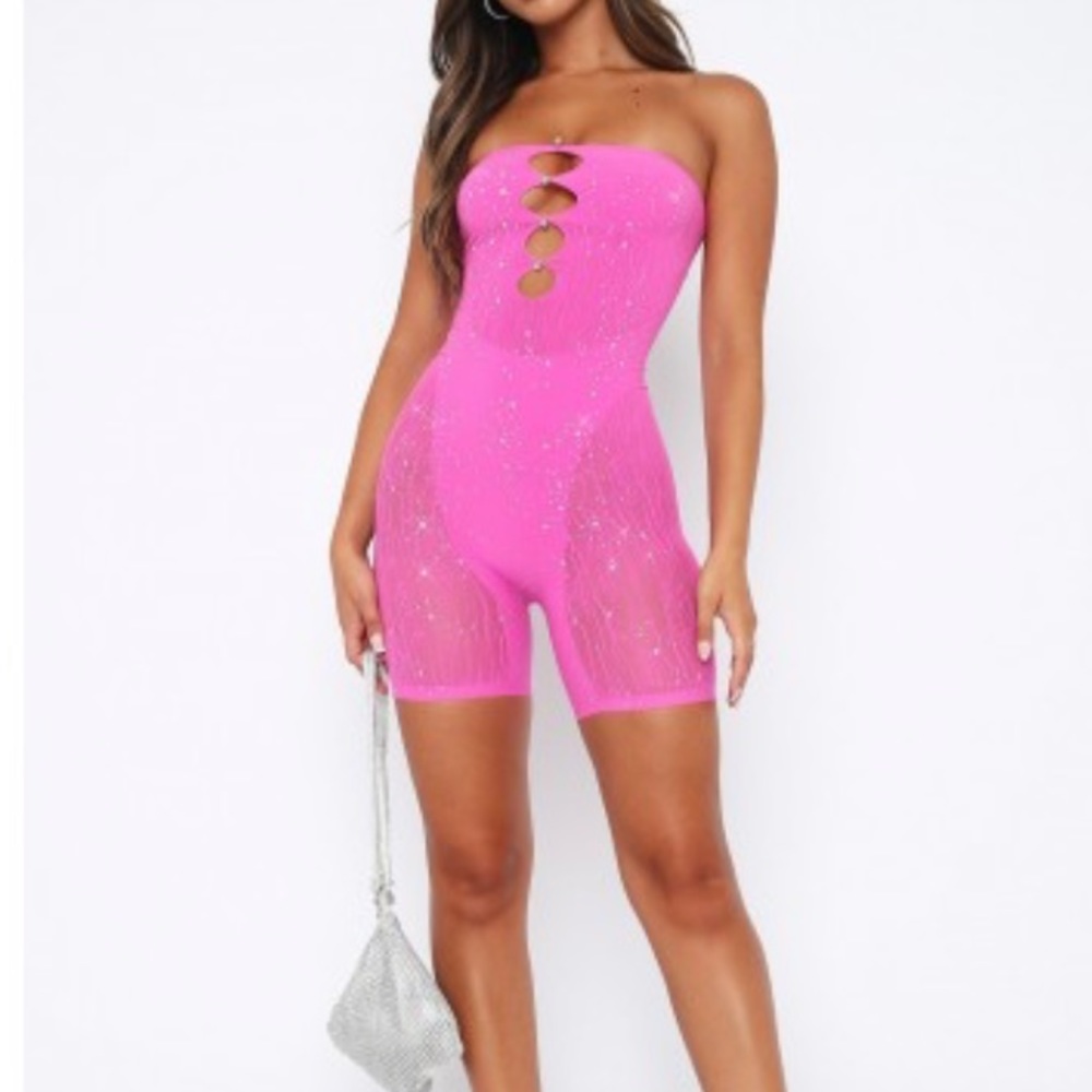 White Fox Boutique Body To Body Playsuit Hot Pink